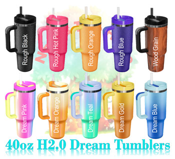 40oz Holographic Ombre Shimmer V1 Sublimation Tumbler with Handle