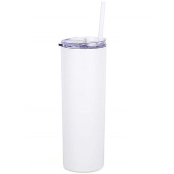 20oz Straight Matte White Sublimation Skinny Tumbler