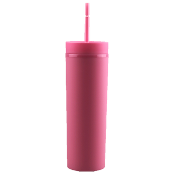 16 oz Hot Pink Matte Acrylic Tumbler w/ Screw On Lid