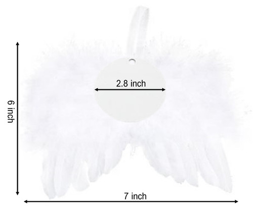 36 Pieces Angel Feather Wings Ornament Sublimation Ornament Blanks Set  White