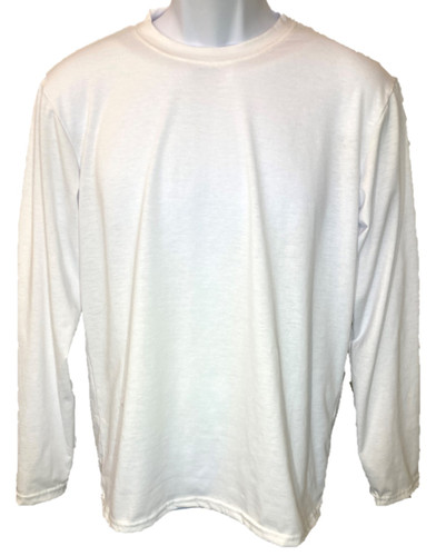 Adult Unisex Crew Neck Long Sleeve T-Shirt - White