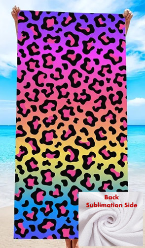 50 x 60 Sublimation 20 Panel Patterned Blanket - Rainbow Leopard