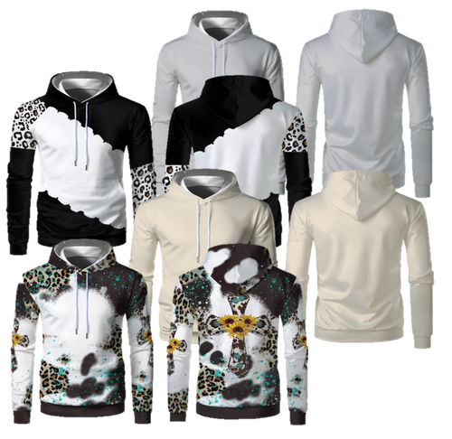 Adult Unisex Sublimation Hoodie with Front Pocket - 4 Styles / Colors Available