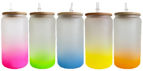 17 oz Gradient Color Frosted Glass Water Bottle – Tumblers & Cups