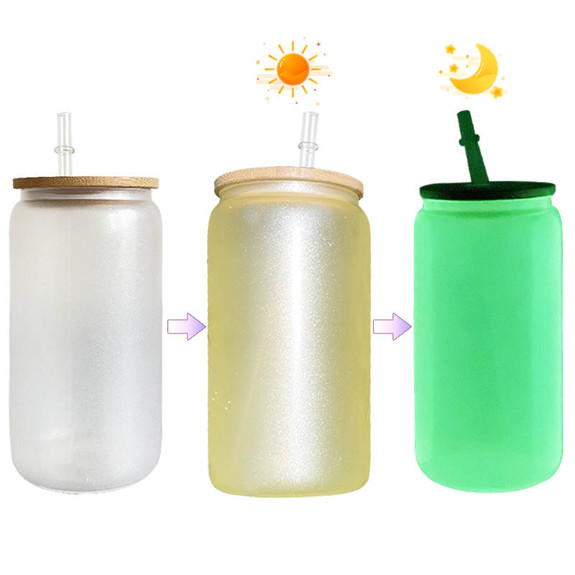 Bamboo Lid Glass Sublimation Tumbler