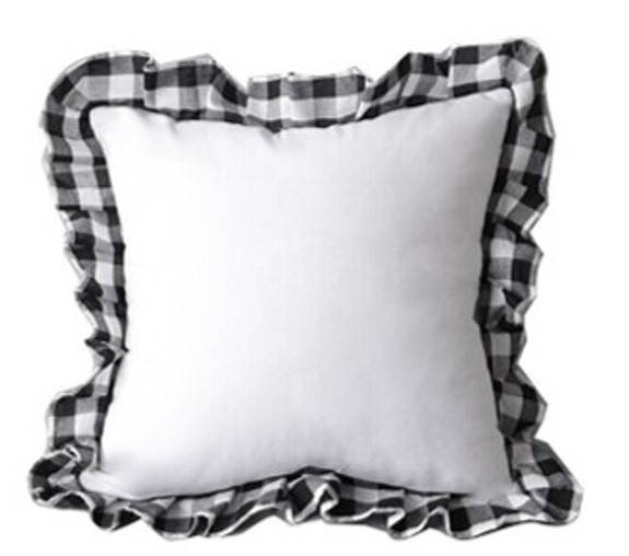 20 x 20 Ruffled Edge Sublimation Pillow Cover with Zipper
