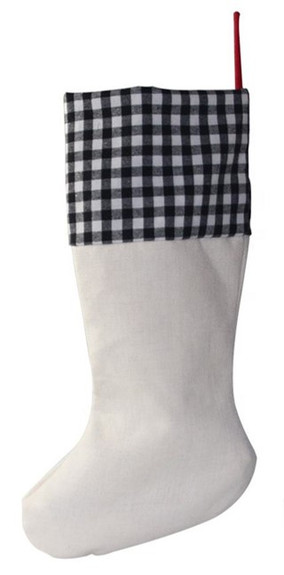 20 x 20 Ruffled Edge Sublimation Pillow Cover with Zipper - White/Black  Plaid