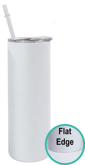 20oz or 30oz Straight Matte White Sublimation Skinny Tumbler