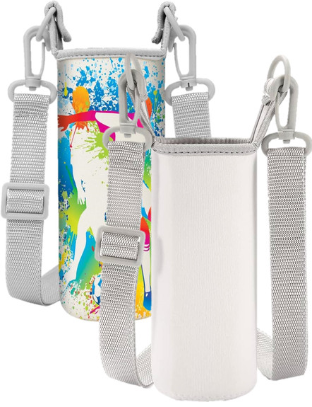 Sublimation Neoprene Tumbler Carrier with Adjustable Shoulder Strap - 2  Sizes Available