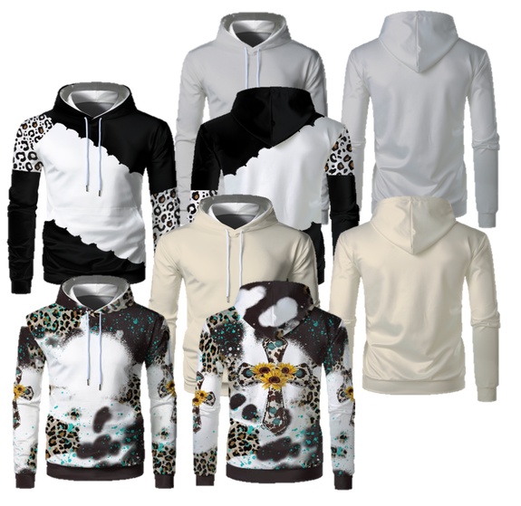 Adult Unisex Sublimation Hoodie with Front Pocket - 4 Styles / Colo