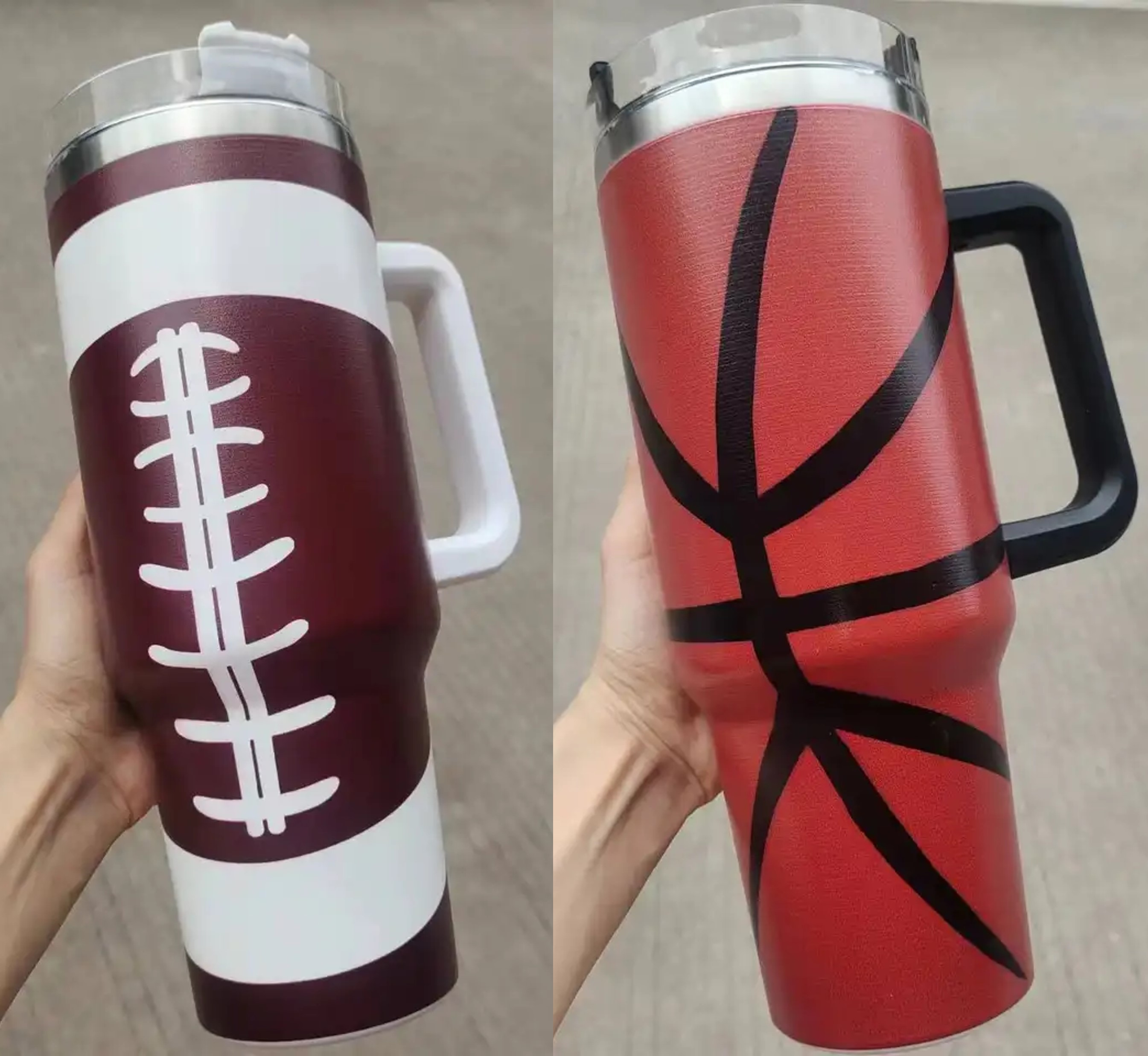 Basketball Mom 40oz Tumbler With Handle, Lid, Straw, Laser