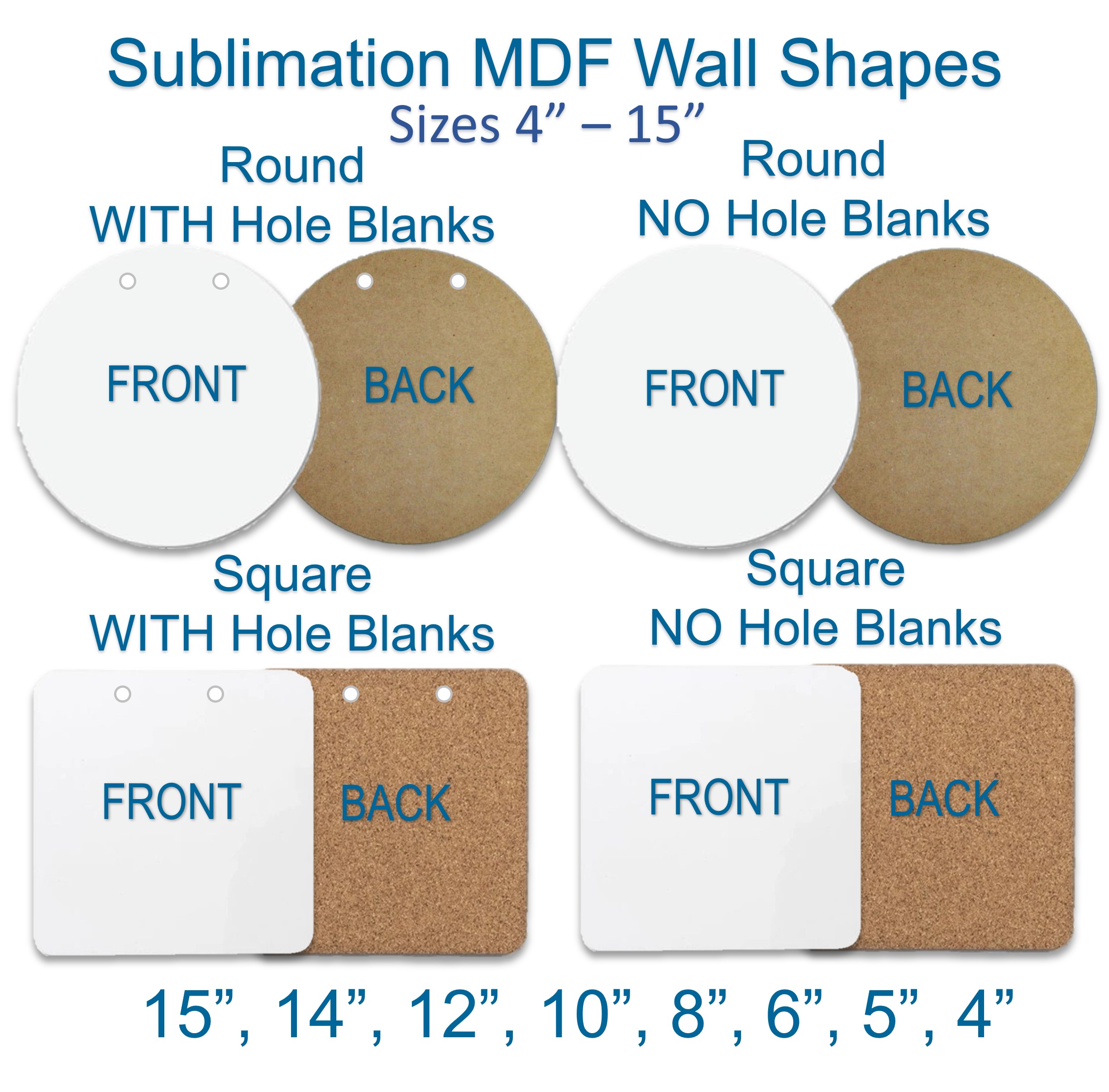 MDF Sublimation Buttons