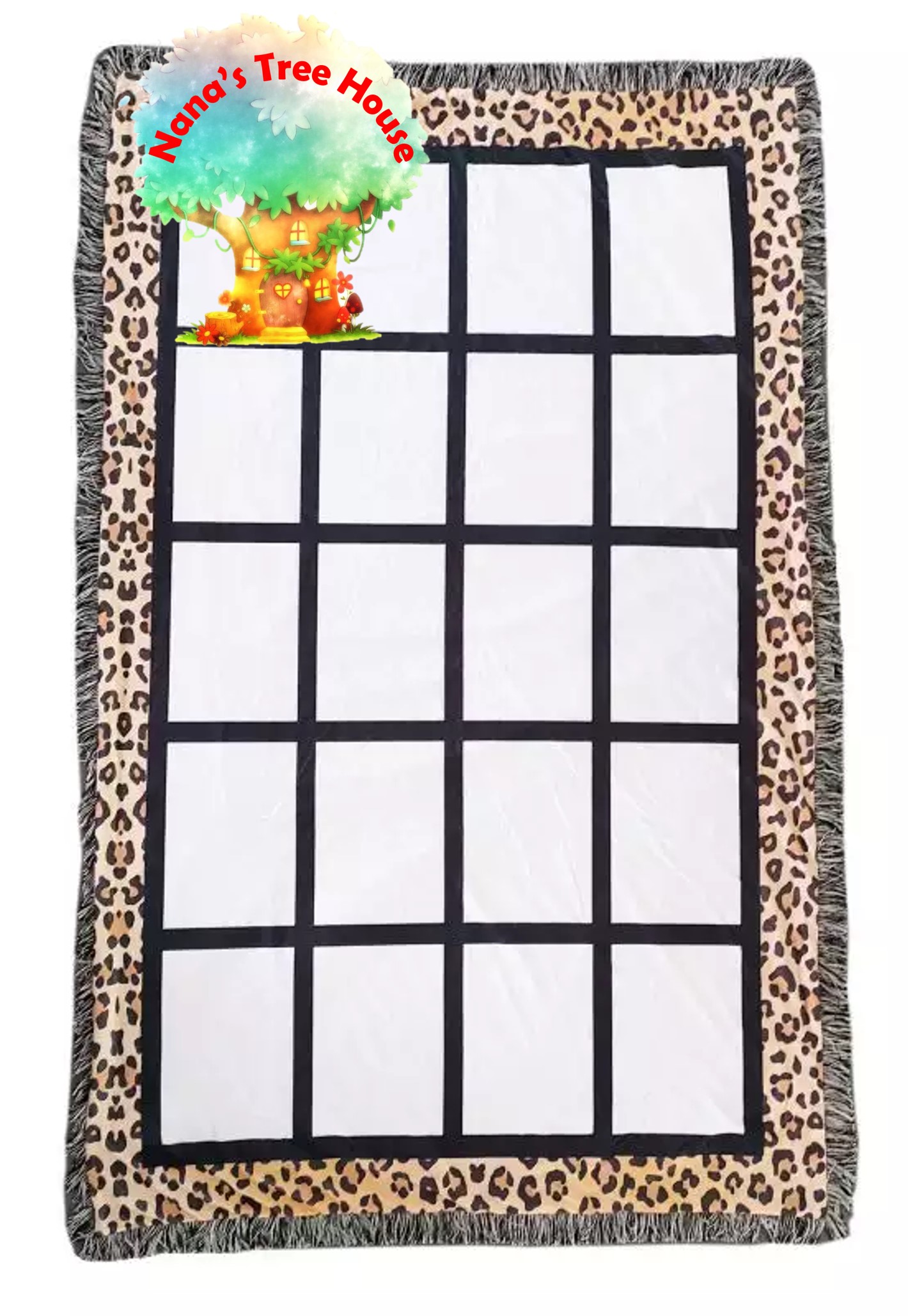 50" x 60" Sublimation 20 Panel Patterned Blanket Leopard