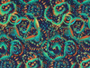 Color Craze Fabric, Swirls Navy/Green, By-the-yard.