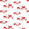 Henry Glass Fabrics Holiday Lane Reindeers on White, By-the-yard.