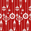 Henry Glass Fabrics Holiday Lane  White Bulbs on Red, By-the-yard.