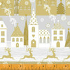 Windham Fabrics Holiday Village Gold and Grey, By-the-yard.