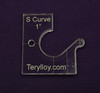 3/8" Quilting Template, S Curve 1"'