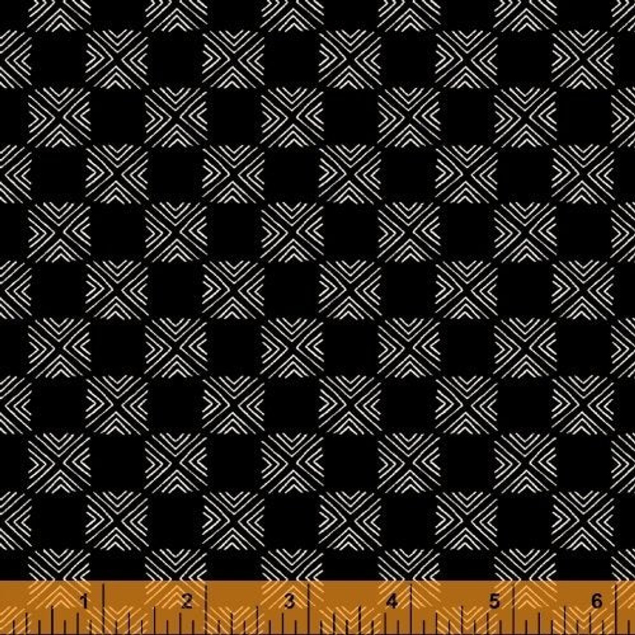 Windham Fabrics Terra Black with White Squares, By-the-yard.