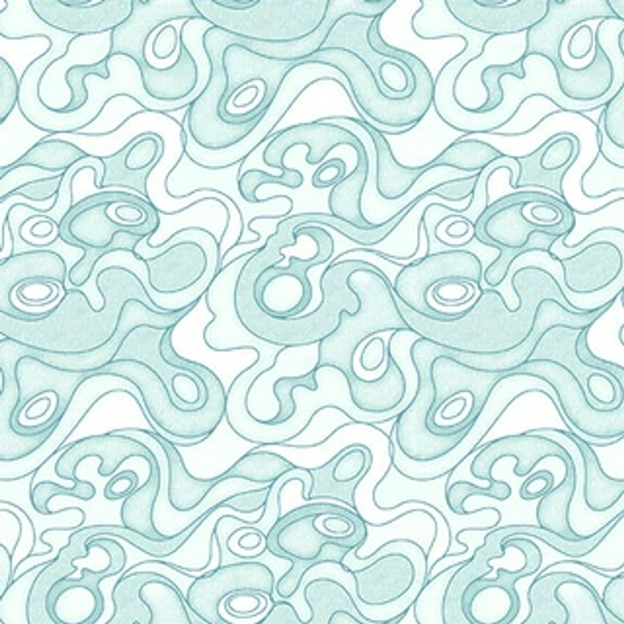 Studio E Prints  Koi Garden Aqua on White, By-the-yard.