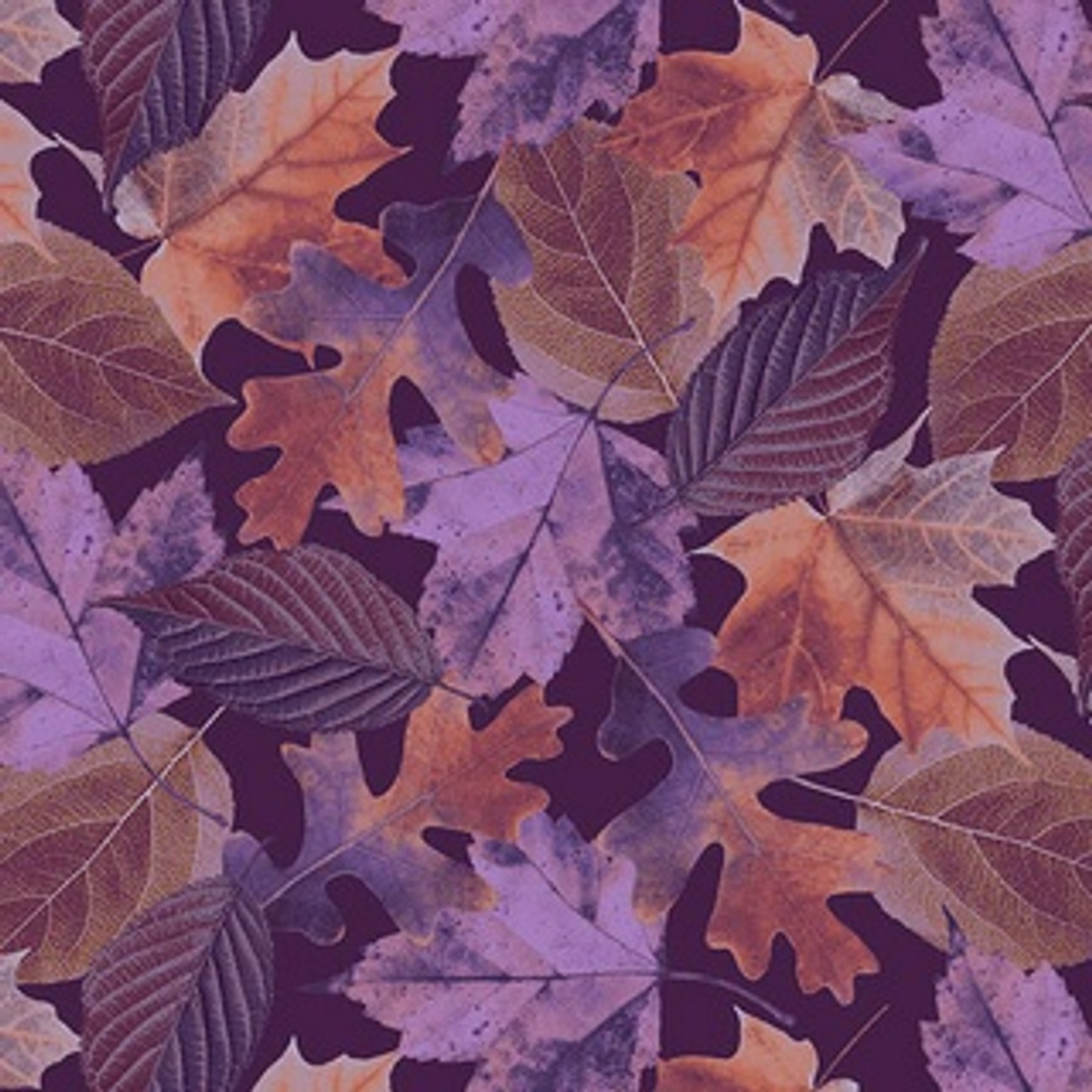 Blank Fabric Natural Beauties, Purple Leaves, By-the-yard.