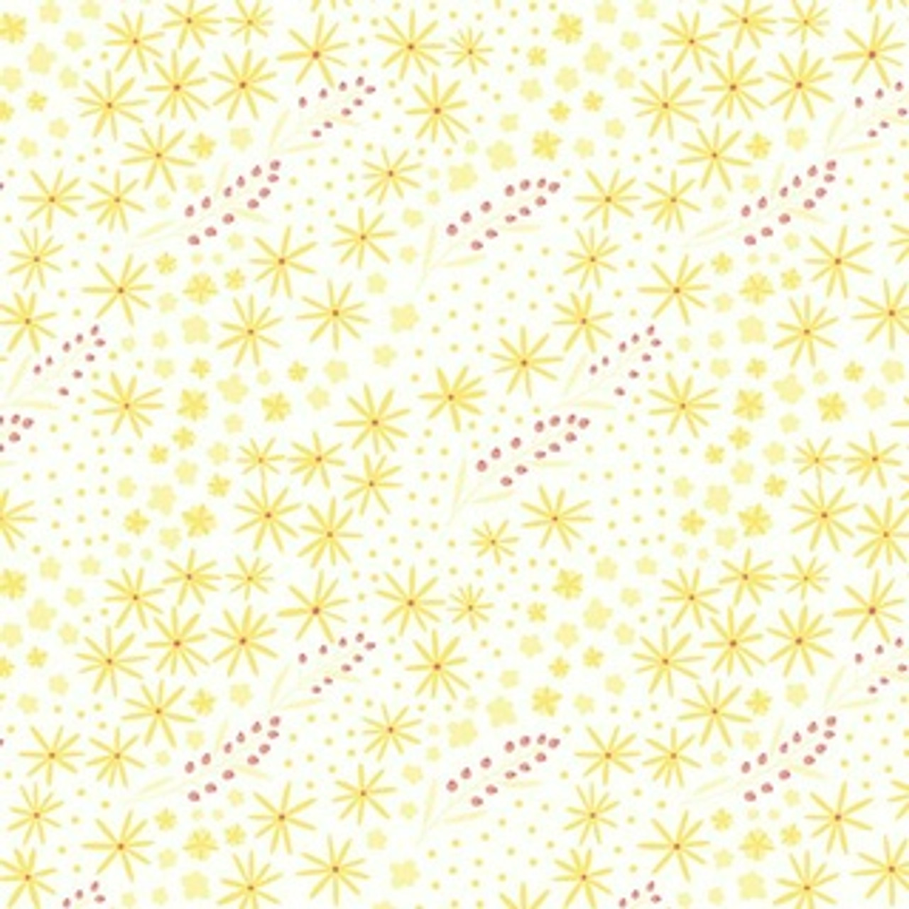 Marcos Prints, Happy Thoughts, Yellow on White, By-the-yard.