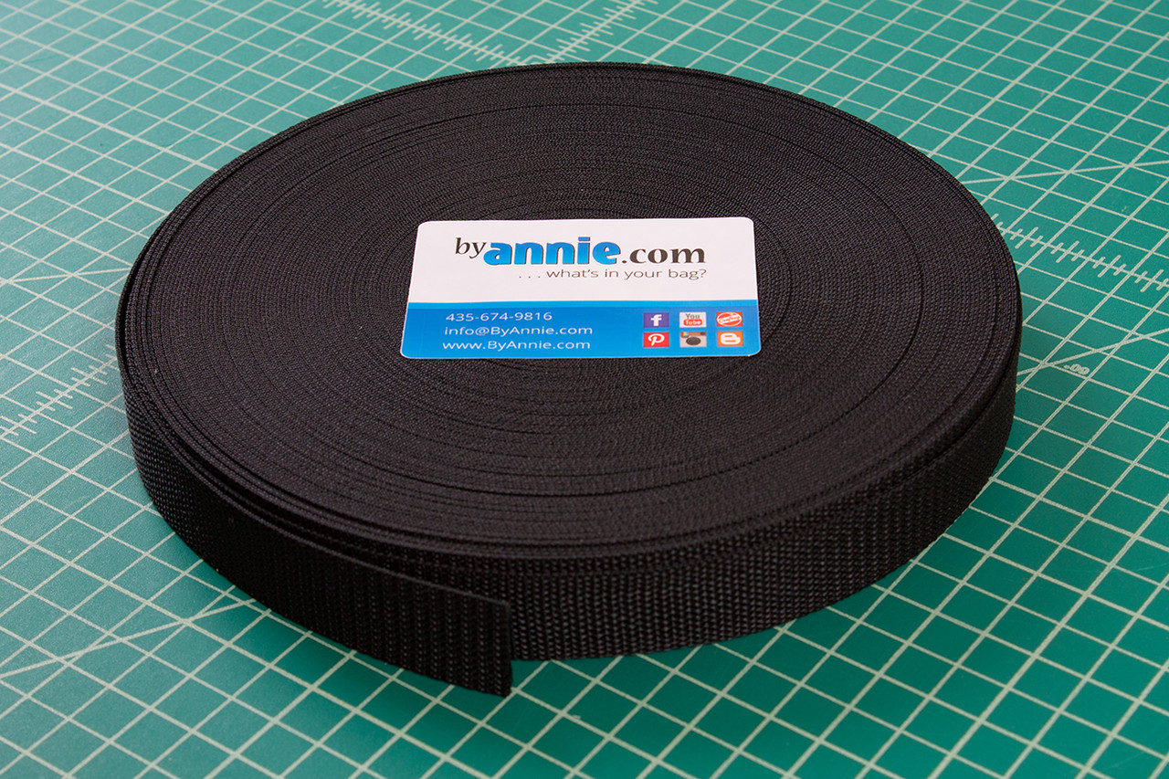 1 inch Strapping Black, By the Yard