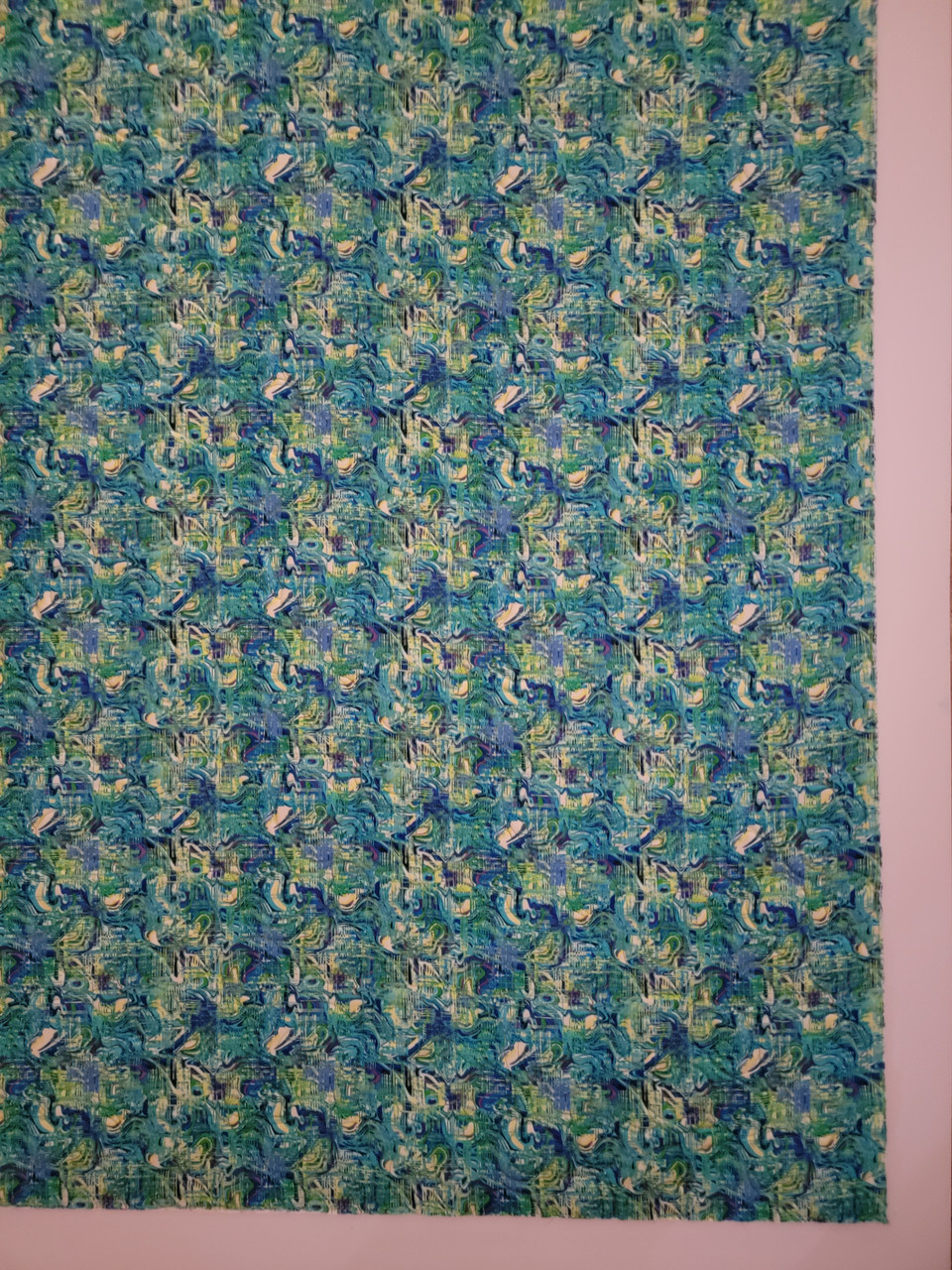 Quilted Fabric Studio E Prints Geofetti II Teal & Greens, 1-1/2 yards