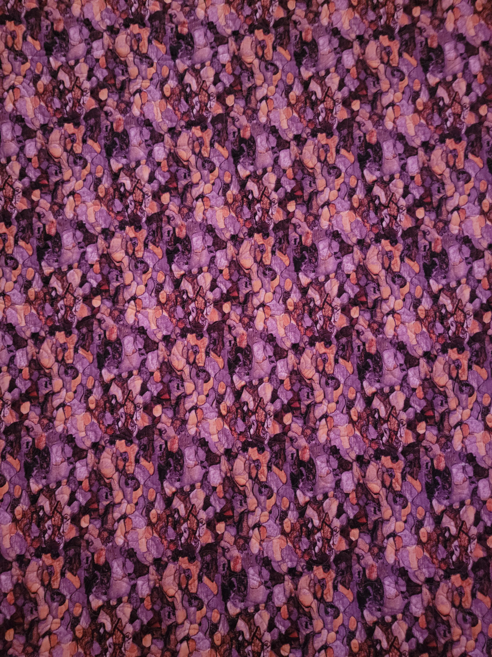 Quilted Fabric Blank Natural Beauties Purple Pond, 1-1/2 yards