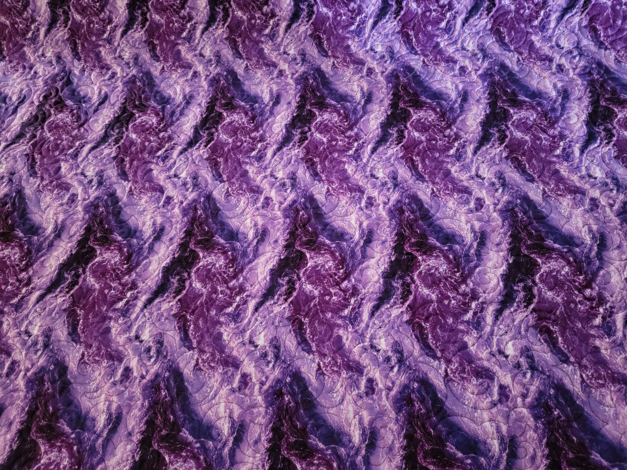 Quilted Fabric Blank Natural Beauties Purple Storm, 1-1/2 yards