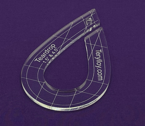 1/4" Quilting Template Teardrop 1.5" & 4.5" (Blemished)