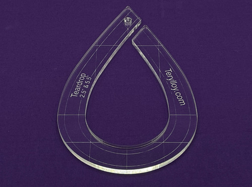 1/4" Quilting Template Teardrop 2.5" & 5.5"