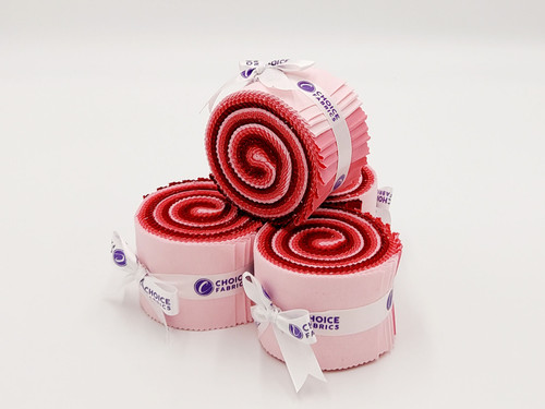 Supreme Solids Pink Jelly Roll, 20 Strips