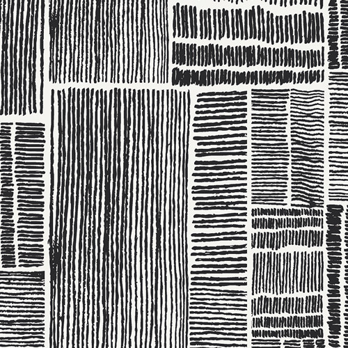 AGF Fabric Fusion Silkroad  Blk/Wht Labyrinth, By-the-yard.
