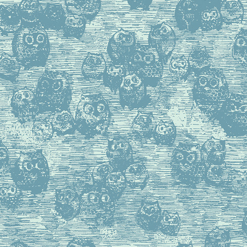 AGF Fabric Wonderland Owly Blue, By-the-yard.