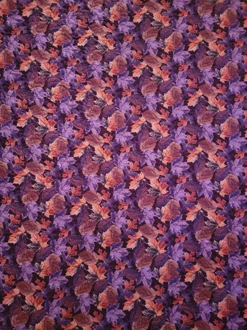 Quilted Fabric Blank Natural Beauties Purple Leaves, 1-1/2 yards