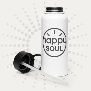 Happy Soul Stainless steel water bottle with a straw lid Happy Soul Stainless steel water bottle with a straw lid
