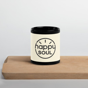 Happy Soul Black Glossy Mug Happy Soul Black Glossy Mug