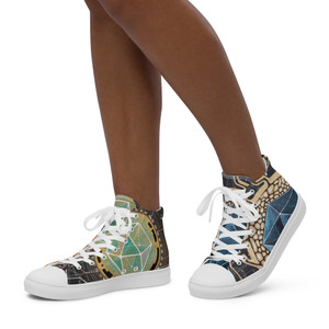 "Sole Geometry" Women’s high top canvas shoes "Sole Geometry" Women’s high top canvas shoes