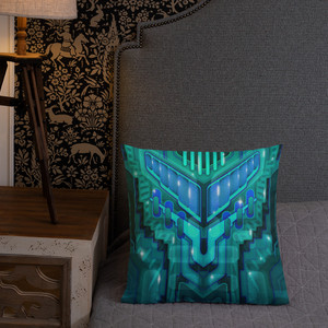 Lowrider series "Icy Teal" Premium Pillow