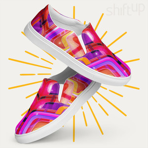 Lowrider series "Magenta" Men’s slip-on canvas shoes