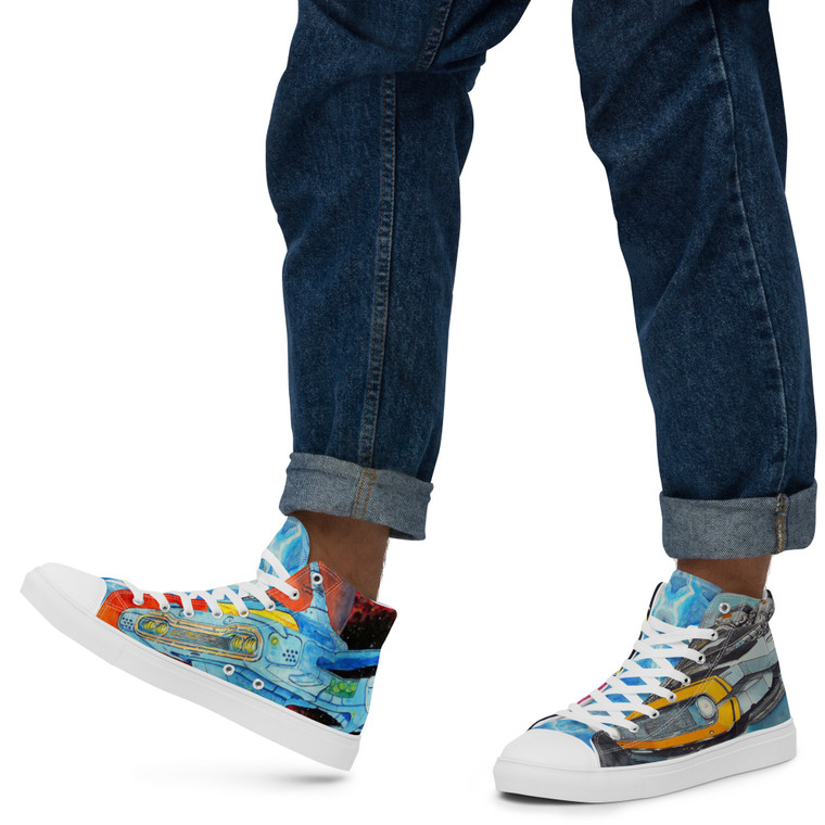 Intergalactic Muscle Men’s high top canvas shoes