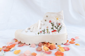 Sage Embroidered Converse