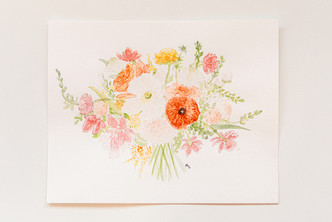 Custom Bouquet Watercolor Paintings