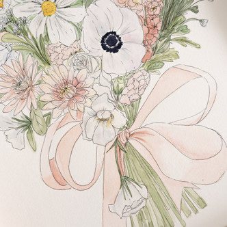 Custom Watercolor Bouquet Paintings Custom Watercolor Bouquet Paintings