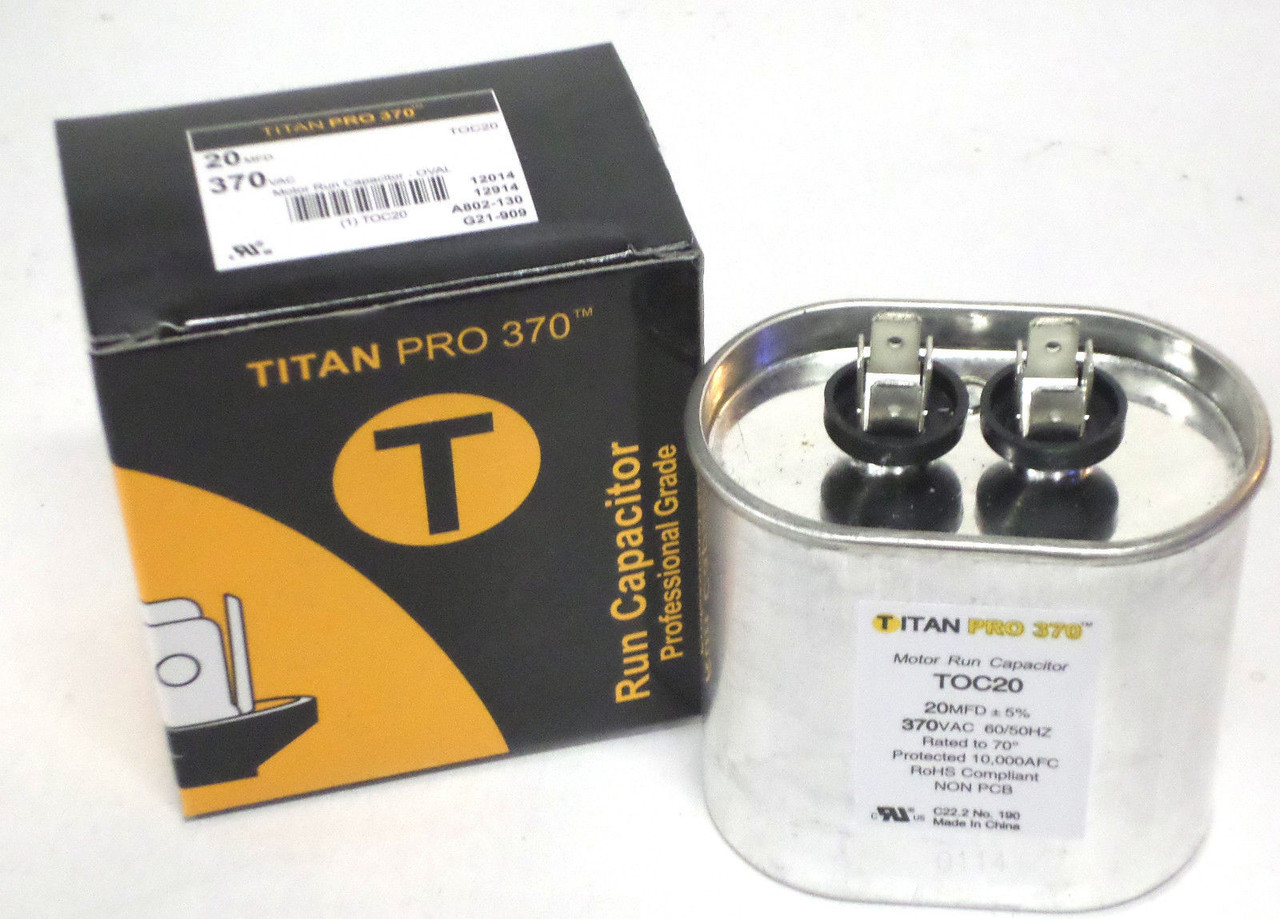 TOC20 20 MFD 370 Volt Oval Motor Run Capacitor | McCombs Supply Co