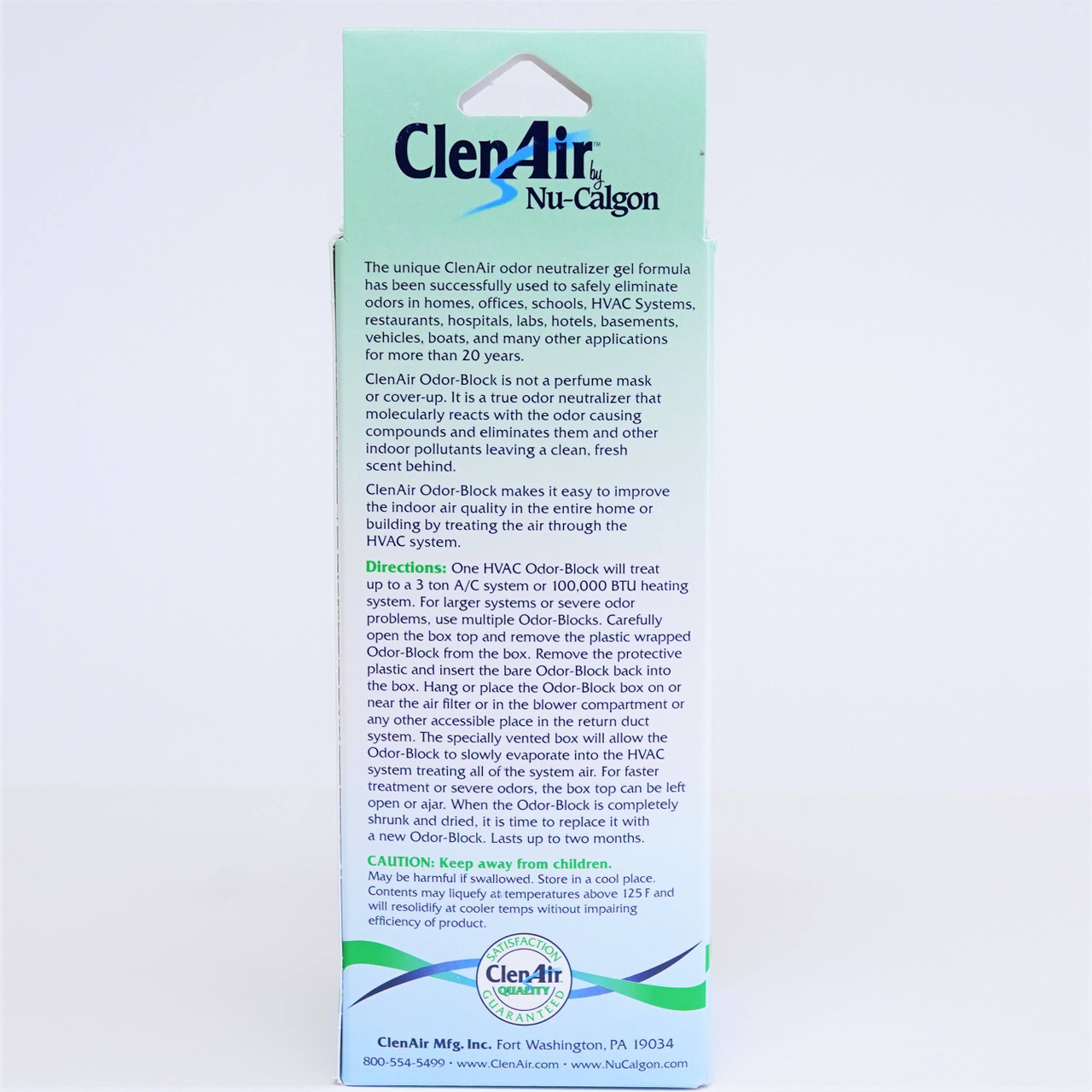 ClenAir HVAC Odor Block Indoor Air Quality Supply 1502