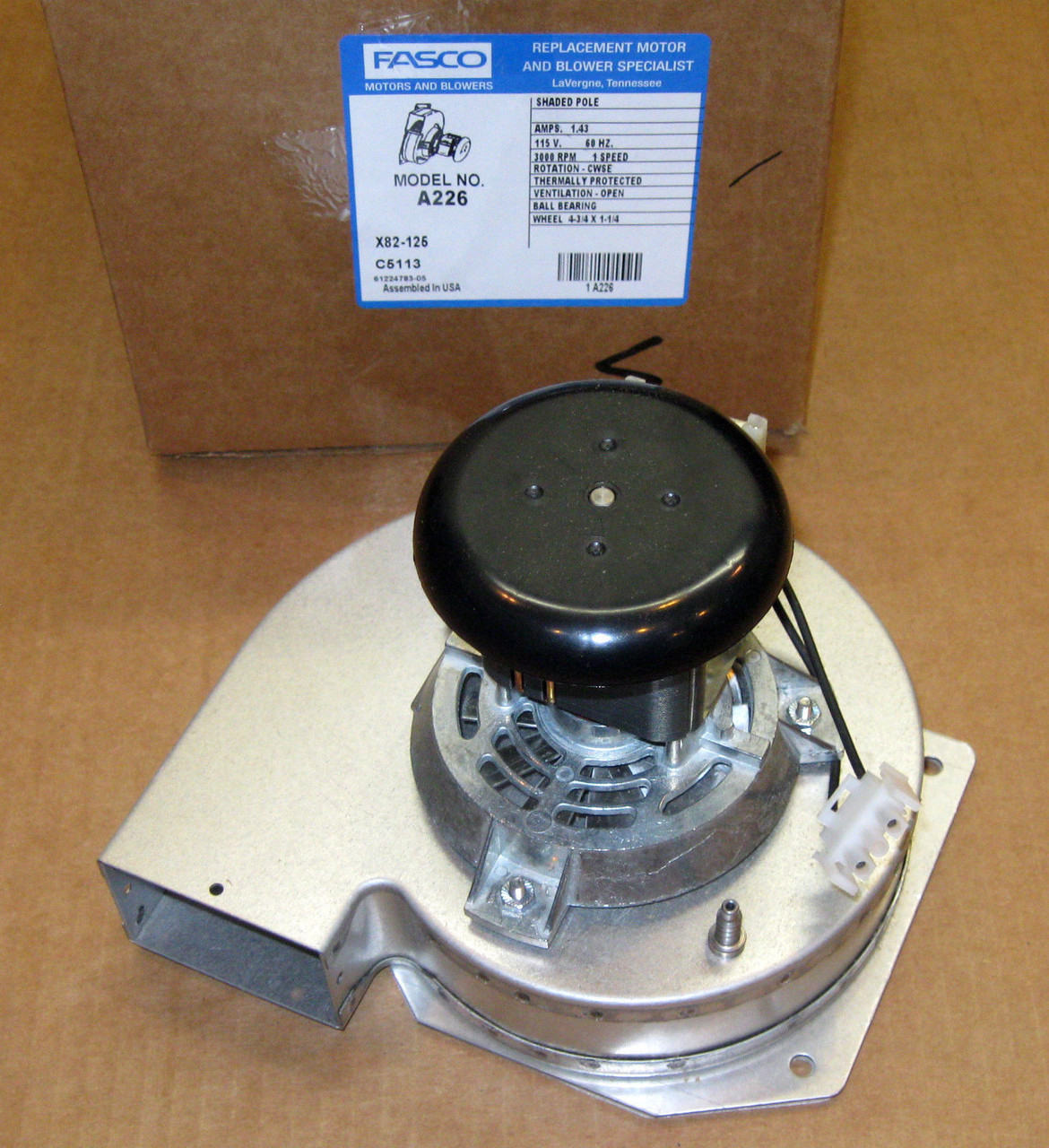 Fasco Draft Furnace Inducer Fan Motor Mccombs Supply Co A226