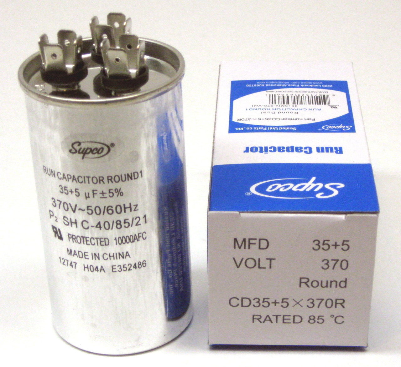 CD35+5X370R 35/5 MFD 370V Round Dual Run Capacitor | McCombs