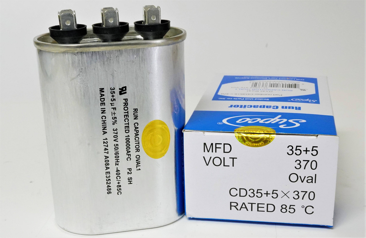 CD35+5X370 35/5 MFD 370V Oval Dual Run Capacitor | McCombs